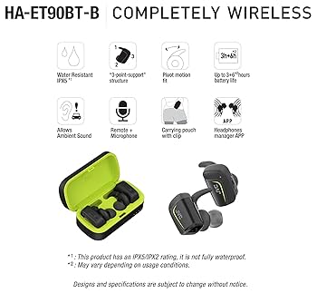 Victor・JVC HA-ET900BT-B True Wireless Sport Headphones - HA-ET900BT